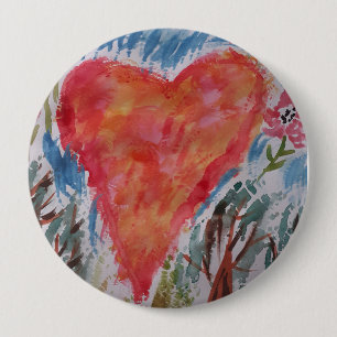 Hart van de planetbadge ronde button 4,0 cm