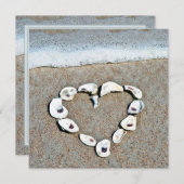 Hart van de Seashells op het strand Vrijgezellenfe Kaart (Voorkant / Achterkant)