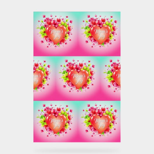 Hart van de stralende vreugde van mama acryl bord (Voorkant)