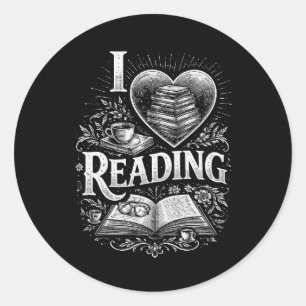 Hart van een Boekliefhebber Ronde Sticker