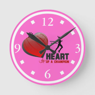 Hart van een Champion Lady Runner-wandklok Ronde Klok