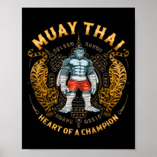 Hart Van Een Kampioen - Kickboksen En Muay Thai Tr Poster