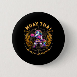 Hart Van Een Kampioen - Kickboksen En Muay Thai Un Ronde Button 5,7 Cm