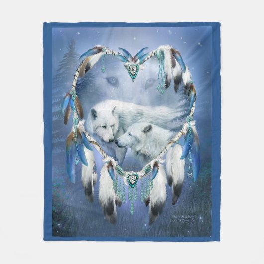 Hart van een Wolf 3-kunstmand Fleece Deken (Voorkant)