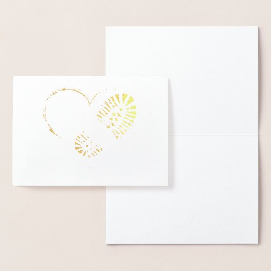 hart van goud folie bootstomp folie kaarten (Display)