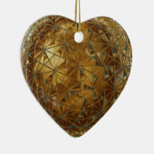 hart van goud keramisch ornament (Rechts)