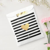 Hart van goud met strepen bedankzakje (Gezegeld)