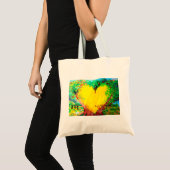 hart van gouden canvas tas (Voorkant (product))