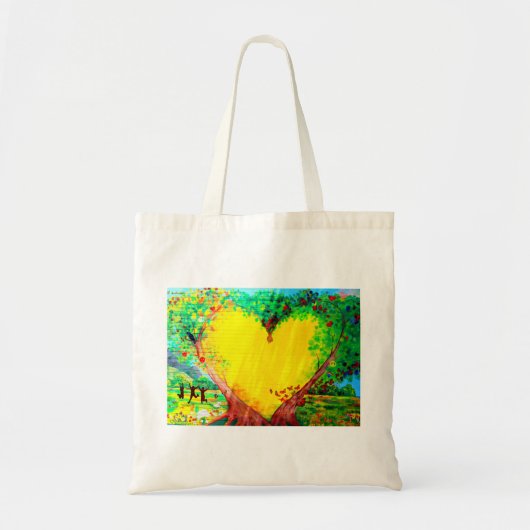 hart van gouden canvas tas (Voorkant)