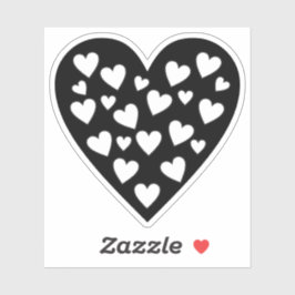 Hart van Harten - Witte Harten op Zwarte Hart Sticker