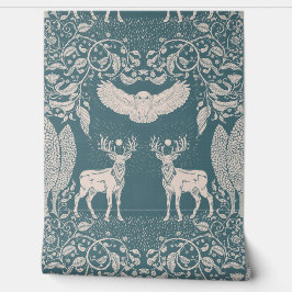 Hart van het bos Blauw Wallpaper Behang