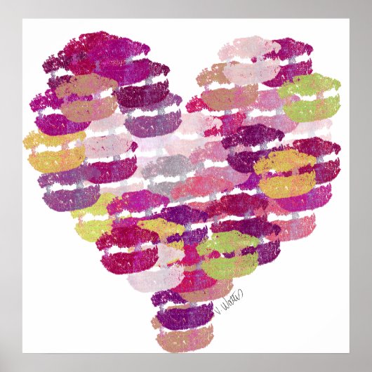 Hart van het Poster Kisses (Voorkant)