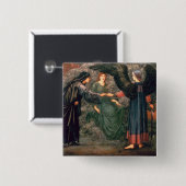 Hart van het Roos Vierkante Button 5,1 Cm (Voorkant /achterkant)