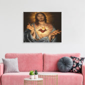hart van jezus canvas afdruk (Insitu (Woonkamer))