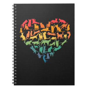 Hart van kattenkatten Kat Lover Colorful Pets Notitieboek