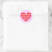 Hart van Kissy Lips Ronde Sticker (Tas)