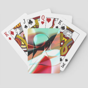 hart van kristallijnen gemengd in abstracte kromme pokerkaarten