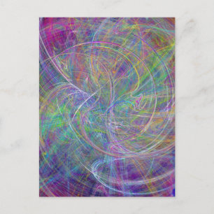 Hart van licht - Aqua Flames Indigo Abstract Briefkaart