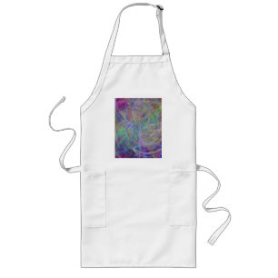 Hart van licht - Aqua Flames & Indigo Swirls Lang Schort