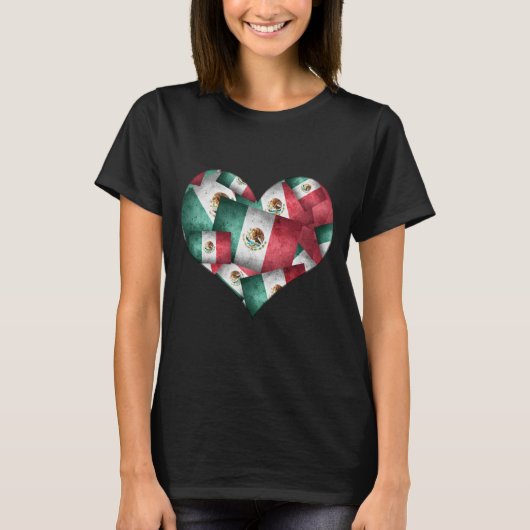 Hart van Mexicaanse vlaggen T-shirt (Voorkant)
