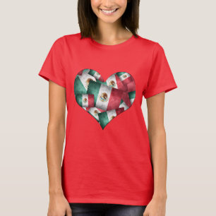 Hart van Mexicaanse vlaggen T-shirt