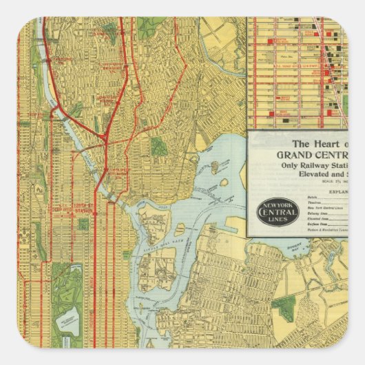 Hart van New York Vierkante Sticker (Voorkant)