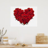 Hart van rode rozen poster (Keuken)