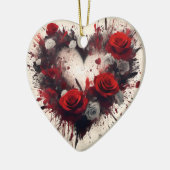 Hart van Rozen Keramisch Ornament (Links)