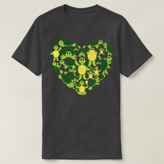 Hart van schildpadden houdt van Zee T-shirt (Design voorkant)