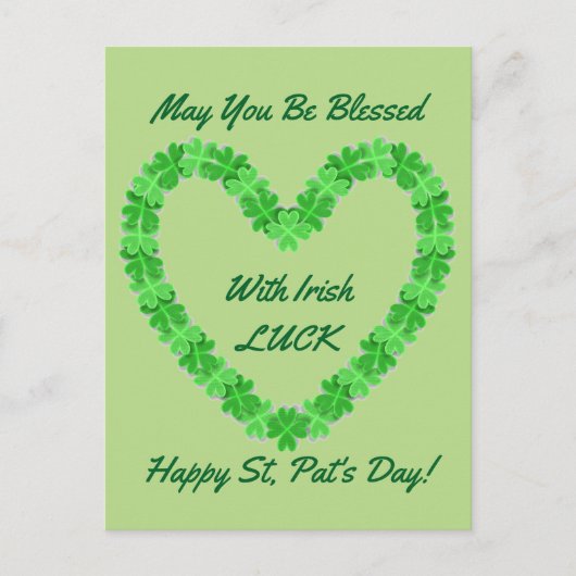 Hart van Shamrocks Briefkaart (Voorkant)