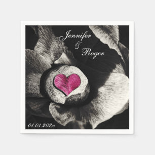 Hart van Stone & Flower Art / Wedding Napkins Servet