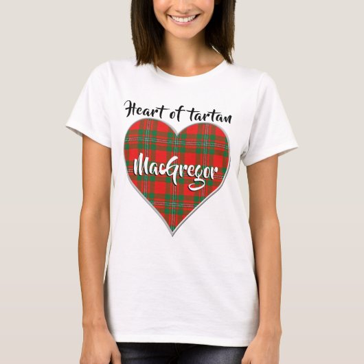 Hart van Tartan Clan MacGregor Gregor Pset T-shirt (Voorkant)