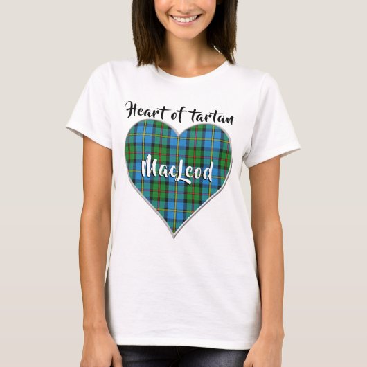 Hart van Tartan Clan MacLeod van Harris Pset T-shirt (Voorkant)
