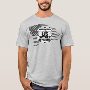 Hart van Texas-hoofdstuk - Gescheurde vlag bw T-shirt