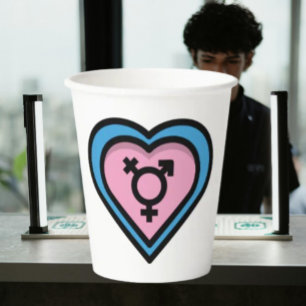 Hart van Trans Pride-feestbekers Papieren Bekers