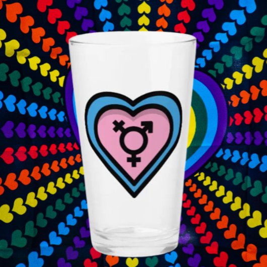 Hart van Trans Pride Pintglas Glas
