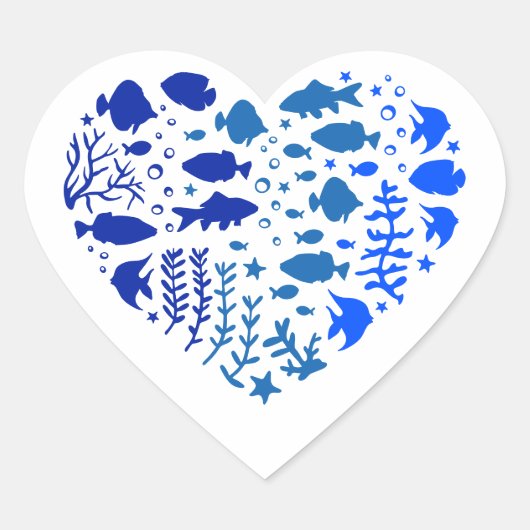 Hart van vis, mooi cadeau voor visliefhebbers sticker (Voorkant)