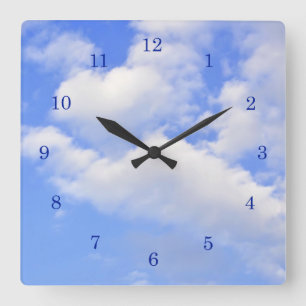 Hart van wolken - wandklok vierkante klok