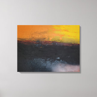 Hart van Zonsondergang Abstract Schilderij Canvas Afdruk