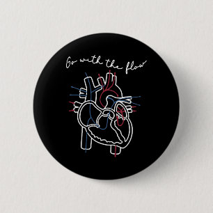 Hart Verpleegkundige Anatomie Cardiologie Menselij Ronde Button 5,7 Cm