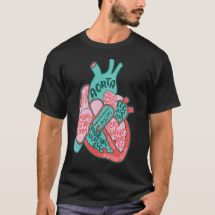 Hart Verpleegkundige Menselijk Hart Anatomie Cardi T-shirt