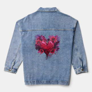 Hart Verstilde Bloei Denim Jacket