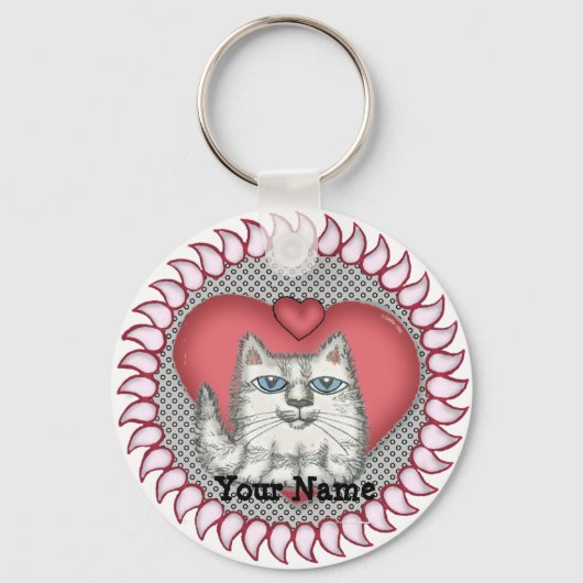 Hart Vet Kat sleutelhanger (Voorkant)