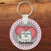 Hart Vet Kat sleutelhanger (Voorkant)