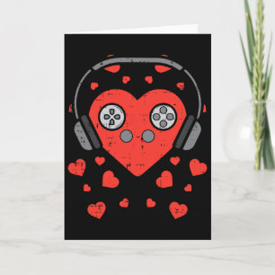 Hart Videospel Valentijnsdag Gamer Jongens Mannen Kaart