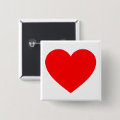hart vierkante button 5,1 cm (Voorkant /achterkant)