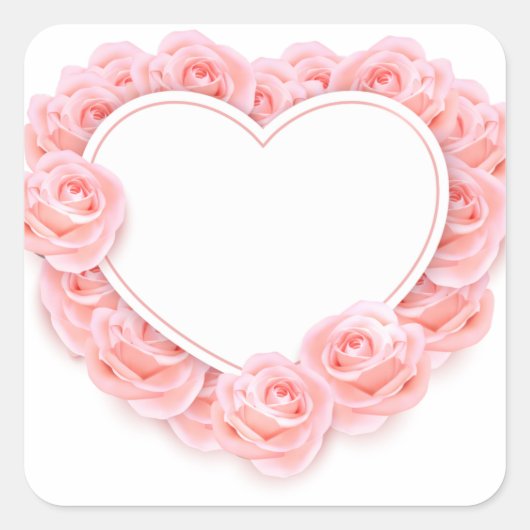 hart vierkante sticker (Voorkant)