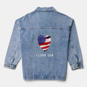 *~* HART Vlag AP27 Oude Glorie Patriottische Liefd Denim Jacket
