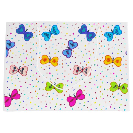 Hart Vlinders Gift Bag Groot Cadeauzakje (Voorkant)