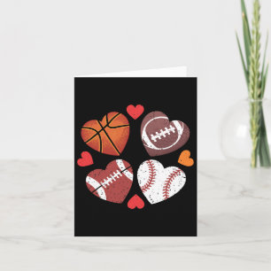 Hart Voetbal Basketbal Honkbal Valentijnsdag Kaart